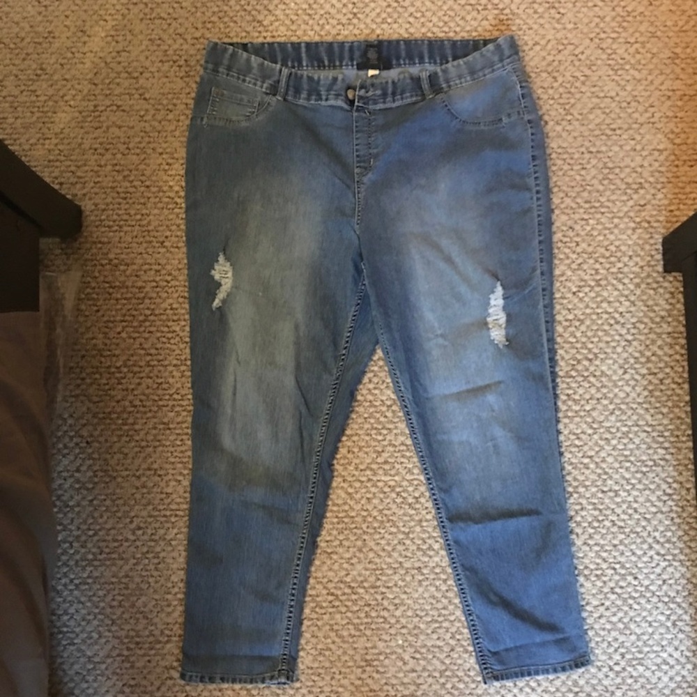 Torrid 24 Distressed Skinny Jeans